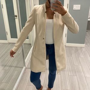 Zara Cream coat slim fitting